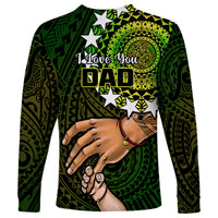 Polynesian Pride Father Day Cook Islands Long Sleeve Shirt I Love You Dad Kuki Airani Turtle Pattern - Wonder Print Shop