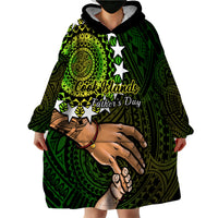 Polynesian Pride Father Day Cook Islands Wearable Blanket Hoodie I Love You Dad Kuki Airani Turtle Pattern - Wonder Print Shop