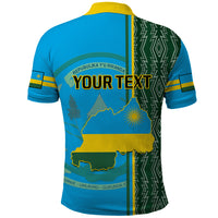Personalised 1 July Independence Day Rwanda Polo Shirt African Imigongo Happy 61st Anniversary - Wonder Print Shop