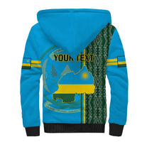 Personalised 1 July Independence Day Rwanda Sherpa Hoodie African Imigongo Happy 61st Anniversary - Wonder Print Shop