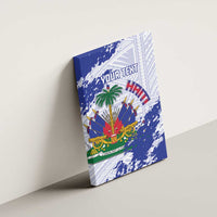 Custom Haiti Football Canvas Wall Art Les Grenadiers Blue Grunge Polynesian Tattoo - Wonder Print Shop