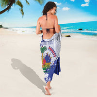 Custom Haiti Football Sarong Les Grenadiers Blue Grunge Polynesian Tattoo - Wonder Print Shop