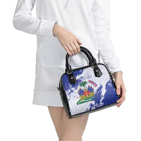 Custom Haiti Football Shoulder Handbag Les Grenadiers Blue Grunge Polynesian Tattoo - Wonder Print Shop