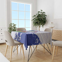 Custom Haiti Football Tablecloth Les Grenadiers Blue Grunge Polynesian Tattoo - Wonder Print Shop