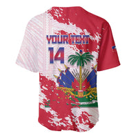 Custom Haiti Football Baseball Jersey Les Grenadiers Red Grunge Polynesian Tattoo - Wonder Print Shop