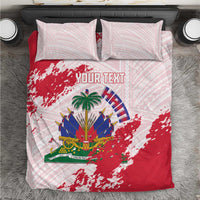 Custom Haiti Football Bedding Set Les Grenadiers Red Grunge Polynesian Tattoo - Wonder Print Shop