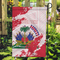 Custom Haiti Football Garden Flag Les Grenadiers Red Grunge Polynesian Tattoo - Wonder Print Shop