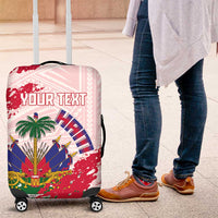 Custom Haiti Football Luggage Cover Les Grenadiers Red Grunge Polynesian Tattoo - Wonder Print Shop