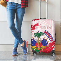 Custom Haiti Football Luggage Cover Les Grenadiers Red Grunge Polynesian Tattoo - Wonder Print Shop