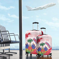 Custom Haiti Football Luggage Cover Les Grenadiers Red Grunge Polynesian Tattoo - Wonder Print Shop