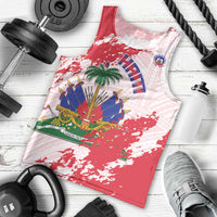 Custom Haiti Football Men Tank Top Les Grenadiers Red Grunge Polynesian Tattoo - Wonder Print Shop