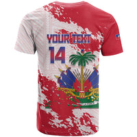 Custom Haiti Football T Shirt Les Grenadiers Red Grunge Polynesian Tattoo - Wonder Print Shop