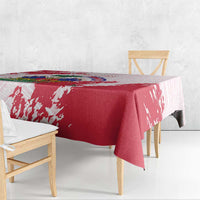 Custom Haiti Football Tablecloth Les Grenadiers Red Grunge Polynesian Tattoo - Wonder Print Shop
