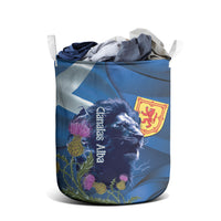 Cianalas Alba Scotland Laundry Basket Scottish Lion and Thistle Blue Version