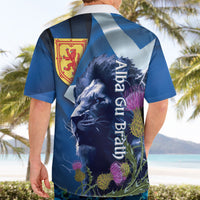 Cianalas Alba Scotland Hawaiian Shirt Scottish Lion and Thistle Blue Version