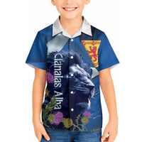 Cianalas Alba Scotland Hawaiian Shirt Scottish Lion and Thistle Blue Version