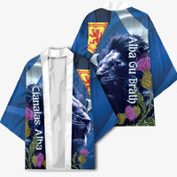 Cianalas Alba Scotland Kimono Scottish Lion and Thistle Blue Version