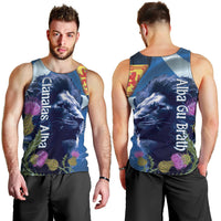 Cianalas Alba Scotland Men Tank Top Scottish Lion and Thistle Blue Version