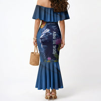 Cianalas Alba Scotland Mermaid Dress Scottish Lion and Thistle Blue Version