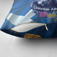 Cianalas Alba Scotland Pillow Cover Scottish Lion and Thistle Blue Version