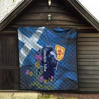 Cianalas Alba Scotland Quilt Scottish Lion and Thistle Blue Version