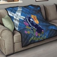 Cianalas Alba Scotland Quilt Scottish Lion and Thistle Blue Version