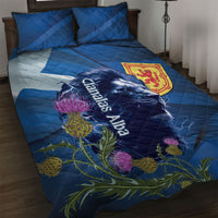 Cianalas Alba Scotland Quilt Bed Set Scottish Lion and Thistle Blue Version