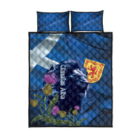 Cianalas Alba Scotland Quilt Bed Set Scottish Lion and Thistle Blue Version