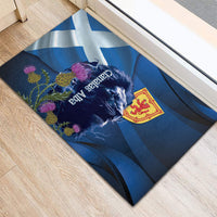 Cianalas Alba Scotland Rubber Doormat Scottish Lion and Thistle Blue Version