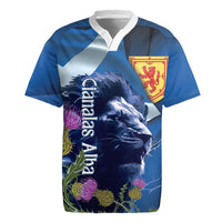 Cianalas Alba Scotland Rugby Jersey Scottish Lion and Thistle Blue Version
