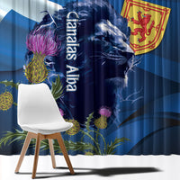 Cianalas Alba Scotland Window Curtain Scottish Lion and Thistle Blue Version