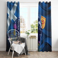 Cianalas Alba Scotland Window Curtain Scottish Lion and Thistle Blue Version