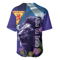Cianalas Alba Scotland Baseball Jersey Scottish Lion and Thistle Purple Version