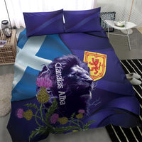 Cianalas Alba Scotland Bedding Set Scottish Lion and Thistle Purple Version