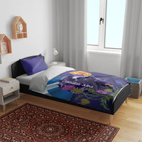 Cianalas Alba Scotland Bedding Set Scottish Lion and Thistle Purple Version