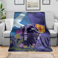 Cianalas Alba Scotland Blanket Scottish Lion and Thistle Purple Version