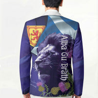 Cianalas Alba Scotland Blazer Scottish Lion and Thistle Purple Version