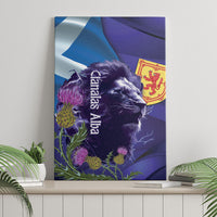 Cianalas Alba Scotland Canvas Wall Art Scottish Lion and Thistle Purple Version