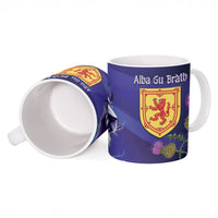 Cianalas Alba Scotland Ceramic Mug Scottish Lion and Thistle Purple Version
