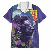 Cianalas Alba Scotland Hawaiian Shirt Scottish Lion and Thistle Purple Version