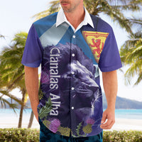 Cianalas Alba Scotland Hawaiian Shirt Scottish Lion and Thistle Purple Version