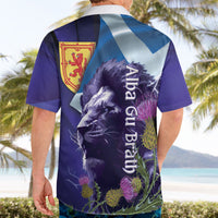 Cianalas Alba Scotland Hawaiian Shirt Scottish Lion and Thistle Purple Version