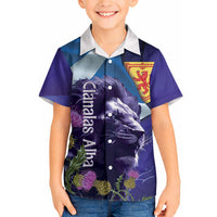 Cianalas Alba Scotland Hawaiian Shirt Scottish Lion and Thistle Purple Version