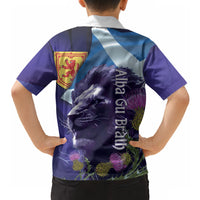 Cianalas Alba Scotland Hawaiian Shirt Scottish Lion and Thistle Purple Version
