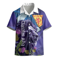 Cianalas Alba Scotland Kid Hawaiian Shirt Scottish Lion and Thistle Purple Version