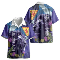 Cianalas Alba Scotland Kid Hawaiian Shirt Scottish Lion and Thistle Purple Version LT14