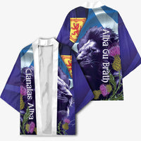 Cianalas Alba Scotland Kimono Scottish Lion and Thistle Purple Version