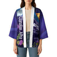 Cianalas Alba Scotland Kimono Scottish Lion and Thistle Purple Version