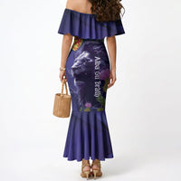 Cianalas Alba Scotland Mermaid Dress Scottish Lion and Thistle Purple Version