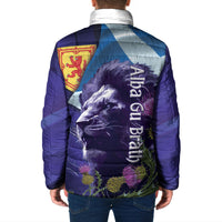 Cianalas Alba Scotland Padded Jacket Scottish Lion and Thistle Purple Version